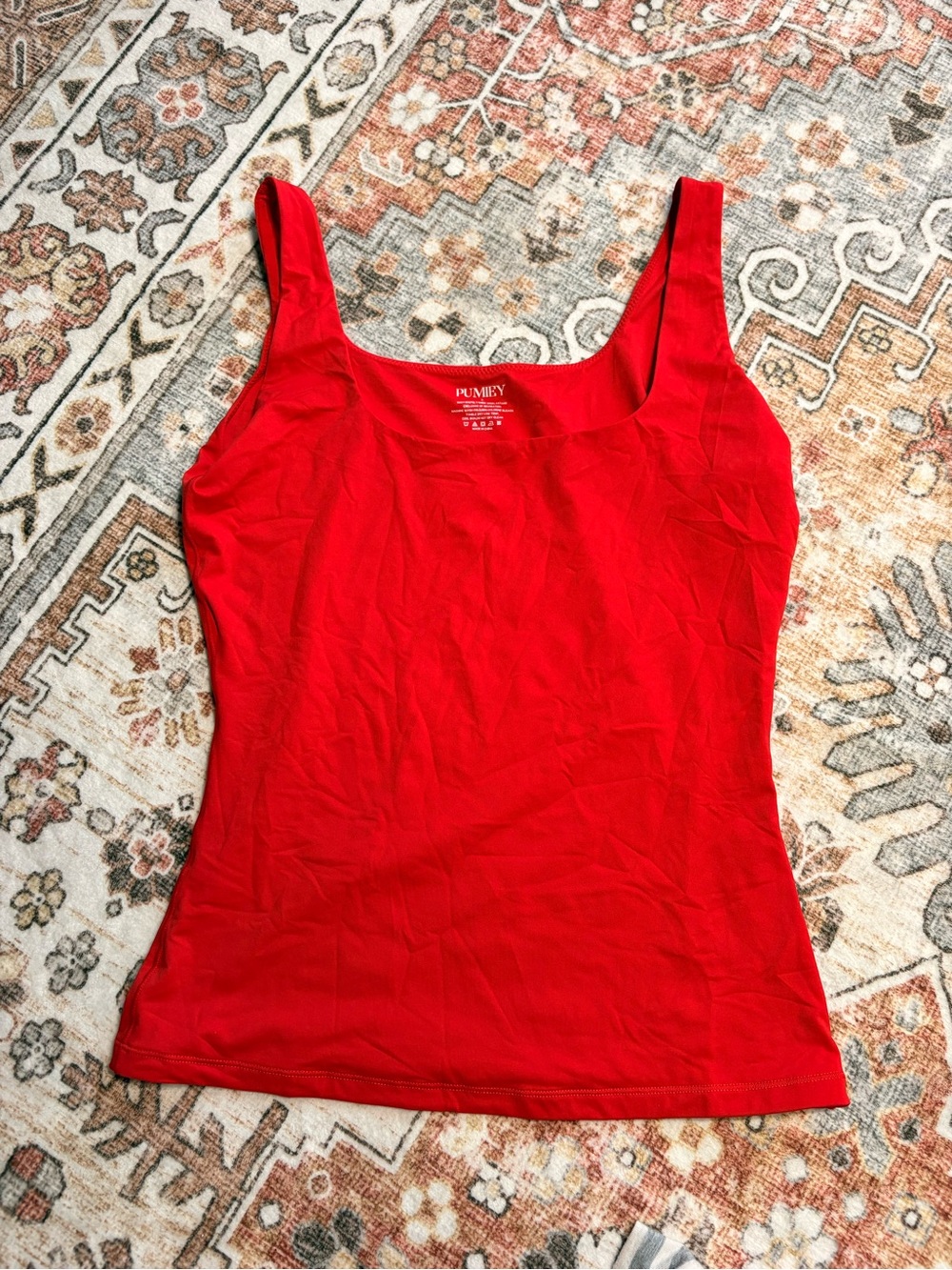 Red Scoop Neck Tank Top